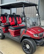 2024 Evolution D5 Ranger Golf Cart, 2+2, Red.