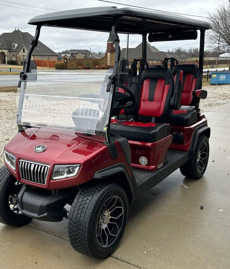 2024 Evolution D5 Ranger Golf Cart, 2+2, Red.