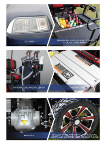 2024 Evolution Classic Forester 4 Plus Lithium Ion Battery Golf Cart For Sale (Black Sapphire) "Limited Edition